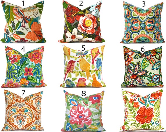 orange floral throw pillows