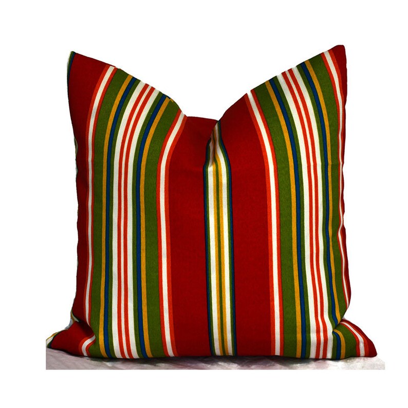 CLEARANCE Outdoor Pillow Pillows Decorative Home Red Stripe Etsy