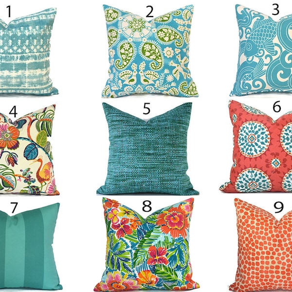 Sunbrella Turquoise Outdoor Pillow Etsy