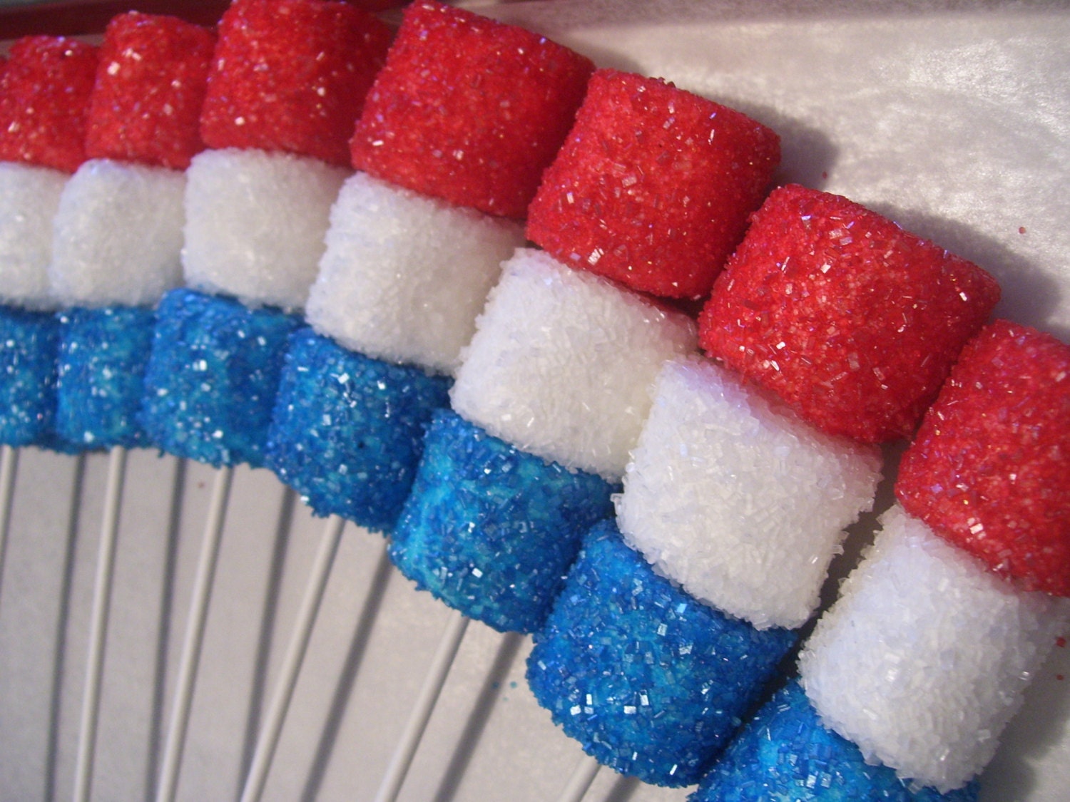 Marshmallow Pops Sugar Coated Red White and Blue Sugar Coated Etsy