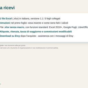 Italian short-term rental manager 2026: Excel file in Italian for hosts in Italy, with cedolare secca, tourist tax, commissions image 5