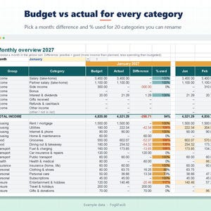 Budget Spreadsheet 2027 for Excel: Monthly Planner, Debt Snowball, Savings Goals and Bill Tracker image 3