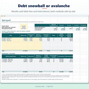 Budget Spreadsheet 2027 for Excel: Monthly Planner, Debt Snowball, Savings Goals and Bill Tracker image 4