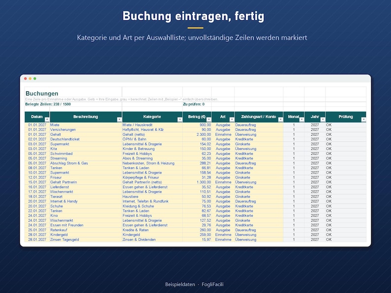 Haushaltsbuch 2027 Excel in German, Budget Spreadsheet with Savings Goals, Debt Payoff and Bills image 7