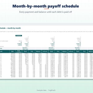 Budget Spreadsheet 2027 for Excel: Monthly Planner, Debt Snowball, Savings Goals and Bill Tracker image 5