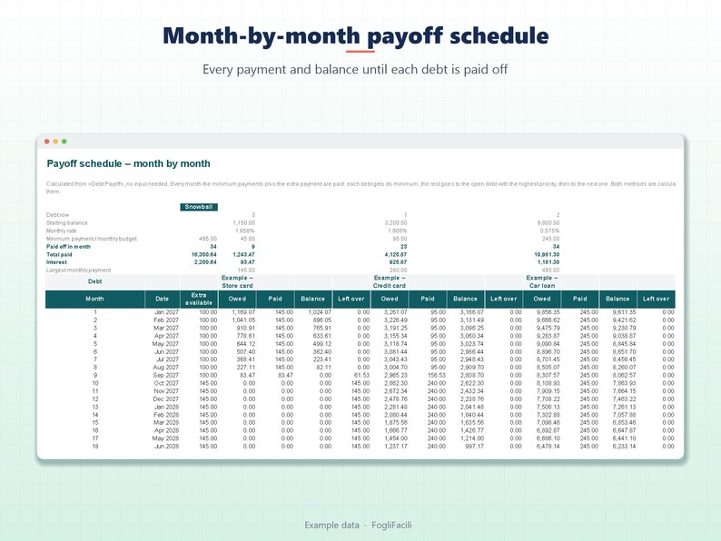 Budget Spreadsheet 2027 for Excel: Monthly Planner, Debt Snowball, Savings Goals and Bill Tracker image 5