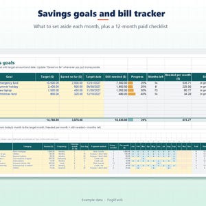 Budget Spreadsheet 2027 for Excel: Monthly Planner, Debt Snowball, Savings Goals and Bill Tracker image 6