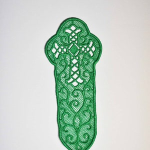 Green Lace Cross Bookmark