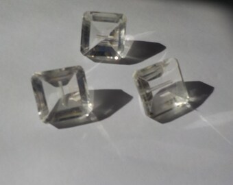 Acrylic Vintage LARGE Clear, GEM cut Buttons 1930s- 1940s