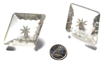 Vintage Lucite Clear with Design Buttons