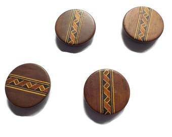 Art Deco Wooden Buttons Beautiful Design