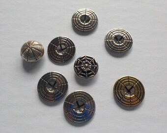Spider Vintage Silvertone Metal Buttons