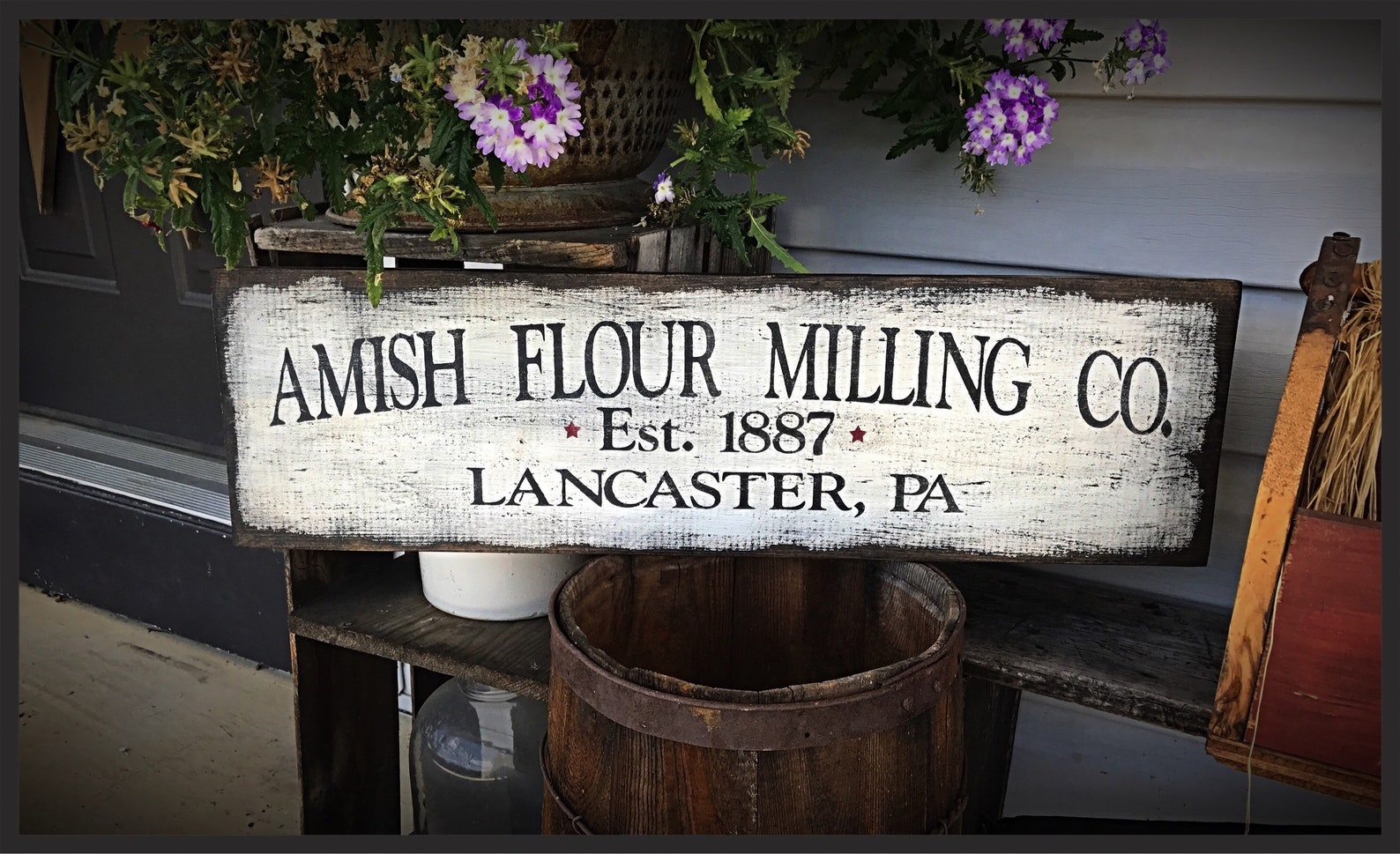 Handmade heavily distressed wood sign Lancaster PA Etsy