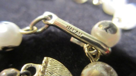 Vintage Double Strand Art Glass and Faux Pearl Neckla… - Gem