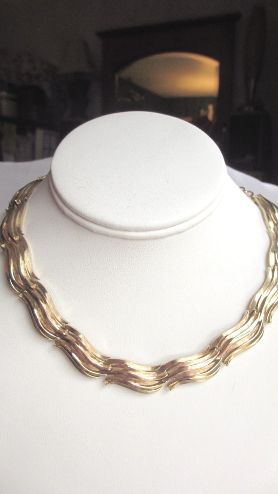 Crown Trifari Gold-Tone Link Necklace Vintage