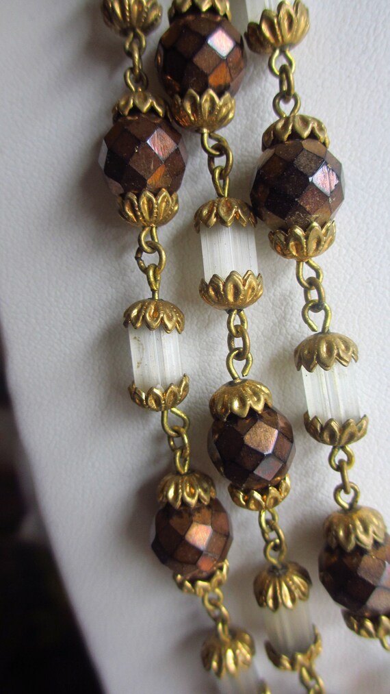 Retro Czech Glass Beads Multi Strand Mid Century … - image 5