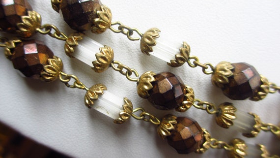 Retro Czech Glass Beads Multi Strand Mid Century … - image 2