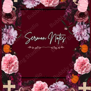 Burgundy Blossom Sermon Notebook