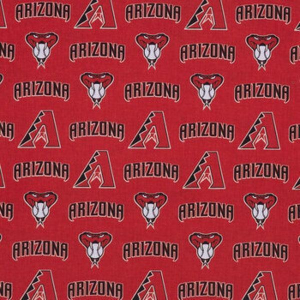 Arizona Diamondbacks Bandana  - Handmade - MLB - 22"x22"- 100% Cotton - Licensed Fabric