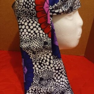 Purple Multi-Color Headband/Necktie - 43&quot;Long x 3&quot; Wide - 100% Cotton - Handmade - New