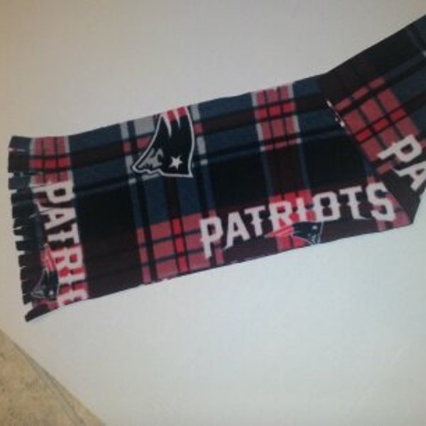 New England Patriots Fleece Scarf - NFL - 8" wide X 60" Long - Handmade