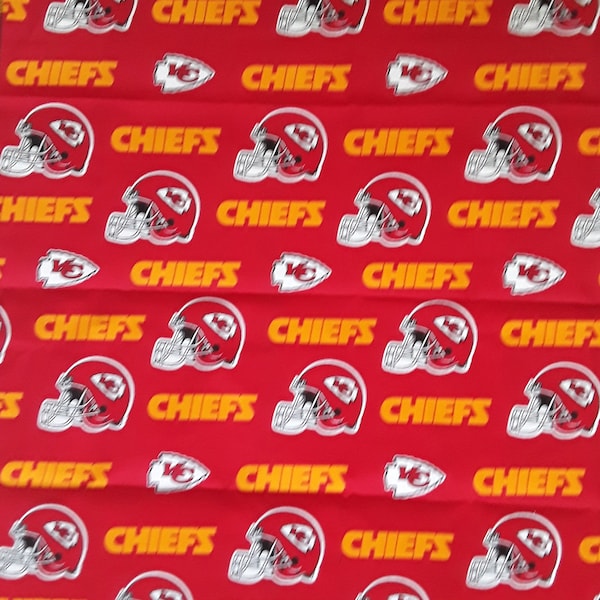 Kansas City Chiefs NFL Handmade Bandana 22"Long x 22" Wide - 100% Cotton