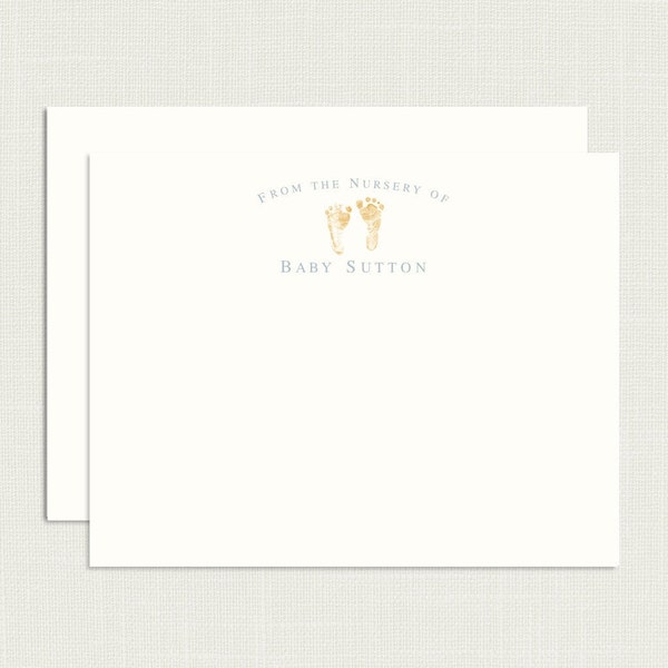 Baby Feet Thank You Cards | Baby Shower Thank You Cards | Baby Shower Gift | Baby Stationery | From the Nursery of Gold BS-3101-B