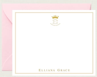 Personalized Princess Stationary Set | Personalized Princess Thank You Cards | Girls Stationary | Royal Gifts | Royal Baby Shower KS-4006
