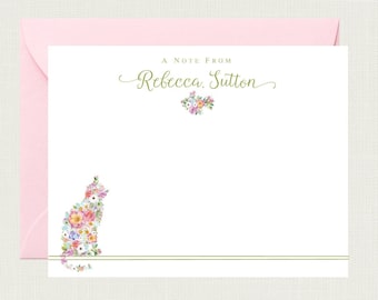 Personalized Cat Stationery | Personalized Kitty Stationary | Cat Note Cards | Cat Notecards | Cat Gifts | Thank You Cards AS-1659