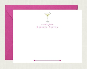 Personalized Martini Stationery | Personalized Stationary | Martini Note Cards | Martini Notecards | Martini Gifts | AS-1637