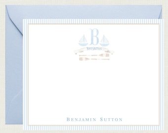 Personalized Sailboat Baby Shower Thank You Cards | Nautical Baby Shower Thank You Cards | Nautical Note Cards | Nautical Theme Baby KS-4241