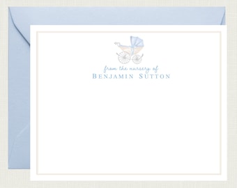 Personalized Baby Shower Thank You Cards for Girls | Baby Thank You Cards for Boys | Baby Stationery | Baby Stationary | Carriage BS-3110