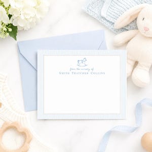 Rocking Horse Baby Shower Thank You Cards | From the Nursery of Note Cards | Personalized Baby Shower Thank You Cards  Baby Boy Gift BS-3104