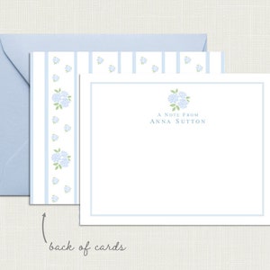 Personalized Floral Hydrangea Stationery | Hydrangea Note Cards | Flower Stationary | Blue Hydrangea Notecards | Hydrangea Gifts