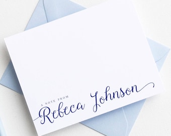 Personalized Stationery | Script Personalized Stationary | Stationary Personalized | Personalized Thank You Cards AS-2403-FOLD