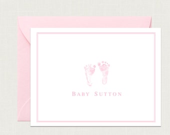 Baby Feet Thank You Cards | Baby Shower Thank You Cards | Baby Shower Gift | Baby Stationery | From the Nursery of Baby Thank BS-3101a FOLD