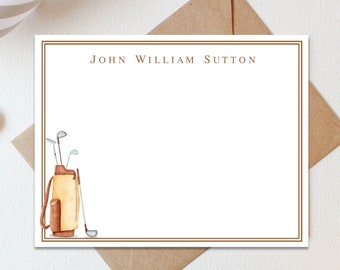 Personalized Golf Stationery | Golf Stationary | Golf Note Cards | Golf Notecards | Golf Gifts for Men | Golf Christmas Gifts  AS-1810