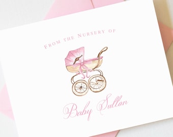 Pink Baby Shower Thank You Cards Girl | Baby Shower Thank You Cards Boy | Baby Shower Gift Girl | Baby Note Cards BS-3111 FOLD