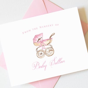 Pink Baby Shower Thank You Cards Girl | Baby Shower Thank You Cards Boy | Baby Shower Gift Girl | Baby Note Cards BS-3111 FOLD