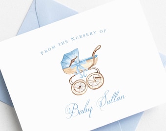 Blue Baby Shower Thank You Cards Girl | Baby Shower Thank You Cards Boy | Baby Shower Gift Boy | From the Nursery of  BS-3111 FOLD