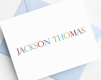 Personalized Stationery Set for Boys | Boy Stationary | Baby Boy Thank You Cards | Baby Boy Gifts | Birthday Thank You Cards KS-4201 FOLD