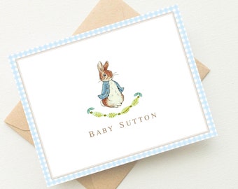 Peter Rabbit Baby Shower Thank You Cards | Peter Rabbit Nursery | Peter Rabbit Birthday Thank You Cards Beatrix Potter Baby BS-3122a FOLD