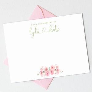 Floral Baby Shower Thank You Cards for Girls | Floral Baby Thank You Cards | Baby Stationery For Girls | Baby Stationary | Baby Note BS-3129