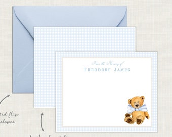 Teddy Bear Baby Shower Thank You Cards | Teddy Bear Thank You Notes | Bear Baby Shower Thank You Cards | Baby Stationery AS-2317