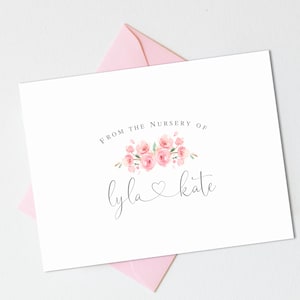 Floral Baby Shower Thank You Cards Girl | Floral Baby Thank You Cards | Floral Baby Shower Gift Girl | Floral Baby Note Cards  BS-3129 FOLD
