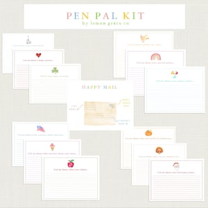 Monthly Pen Pal Kit for Kids | Pen Pal Set | Pen Pal Letters | Snail Mail | Letter Writing Kit for Kids | Pen Pal Letter Writing