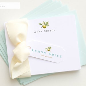 Personalized Stationery | Personalized Stationary | Botanical Note Cards | Lemon Notecards | Corporate Gifts | Thank You Cards AS-1601