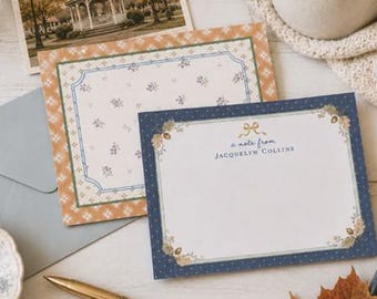 Fall Note Cards Personalized | Fall Floral Note Cards | Autumn Stationery | Cottage Stationary | Cozy Coffee Gifts AS-2364