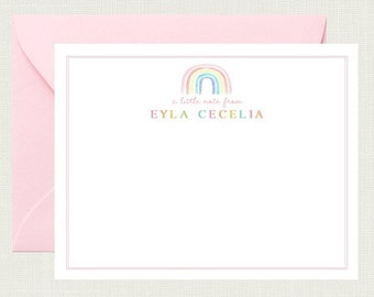 Girls Stationery Set | Girls Stationary | Girls Notecards | Rainbow Notecards | Rainbow Thank You Cards | Pen Pal Kit