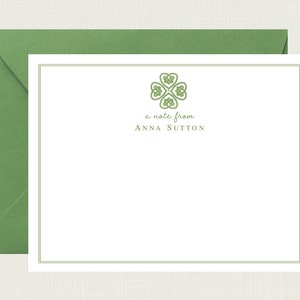 Personalized Four Leaf Clover Stationary | Celtic Stationery | Irish Note Cards | St. Patrick's Day Gifts | Notecards | Irish Gifts